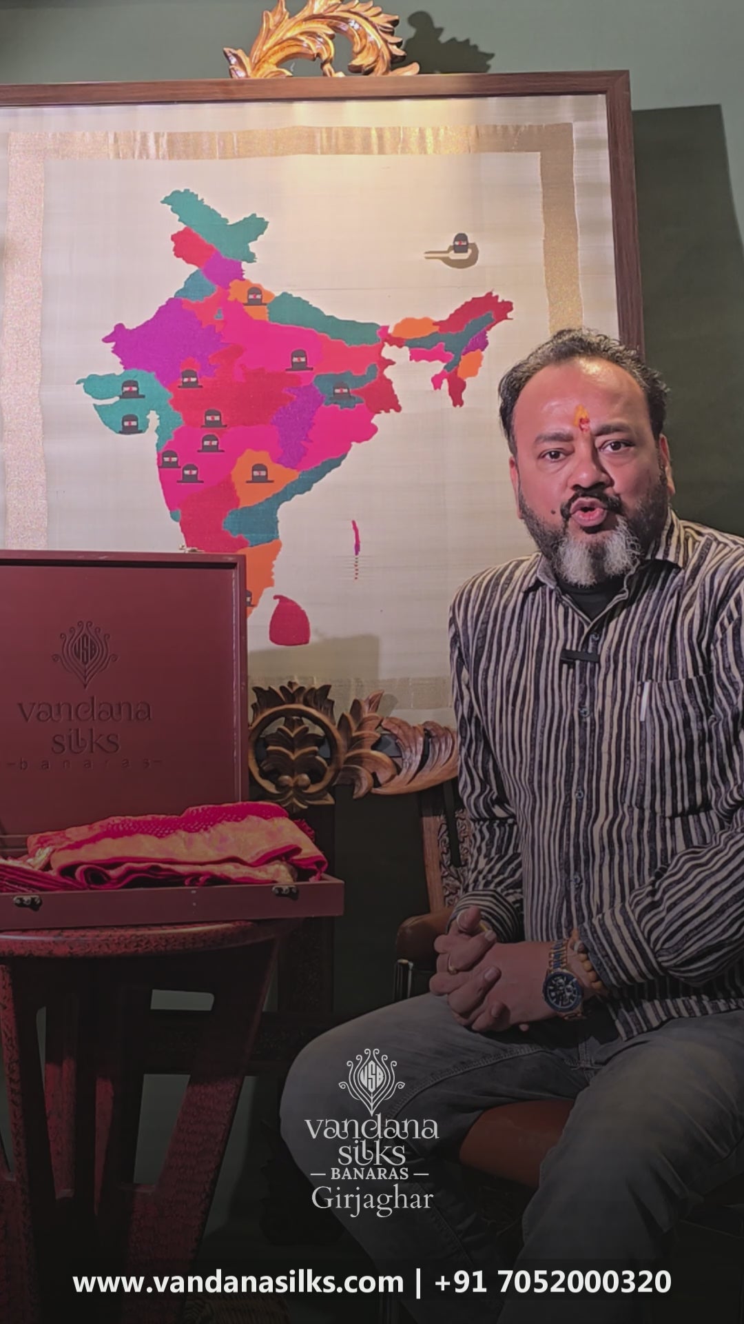 Founder Choice 045: Pure Bandhani Gajji Silk Saree with Meenakari Body, Bird Floral Border &amp; Zardozi Belt (Silk Certified)