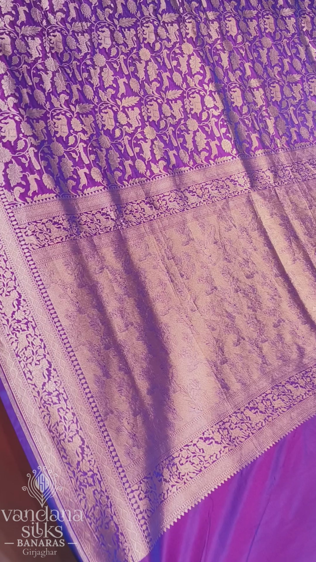 "VIRASAT 266" Banarasi Pure Silk Upadaa Real Jaal Shikargah Saree