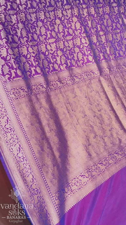 "Virasat 266" Banarasi Pure Silk Upadaa Real Jaal Shikargah Saree