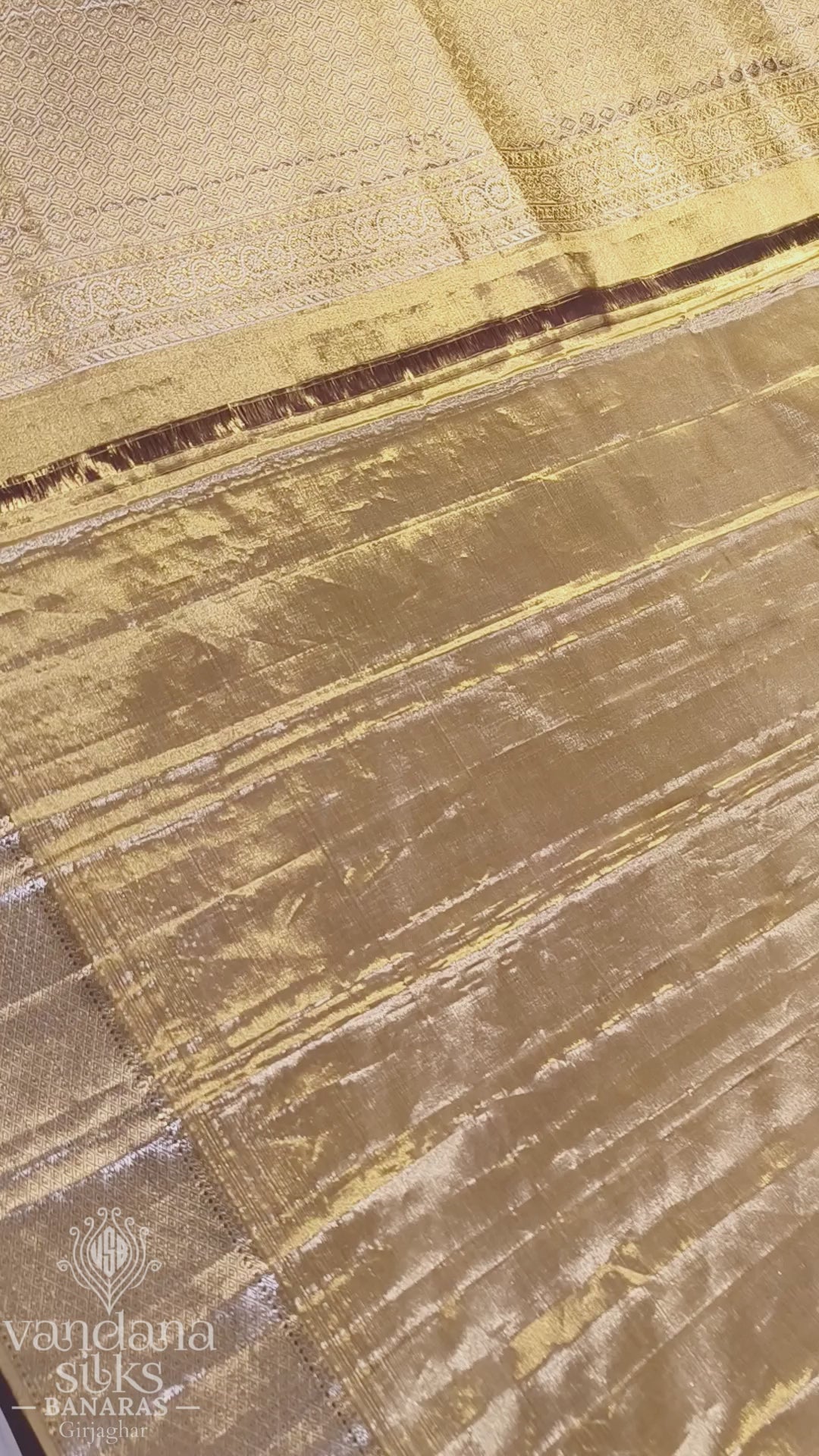 "VIRASAT 277" Beautiful Golden Pure Kanjivaram Silk Saree
