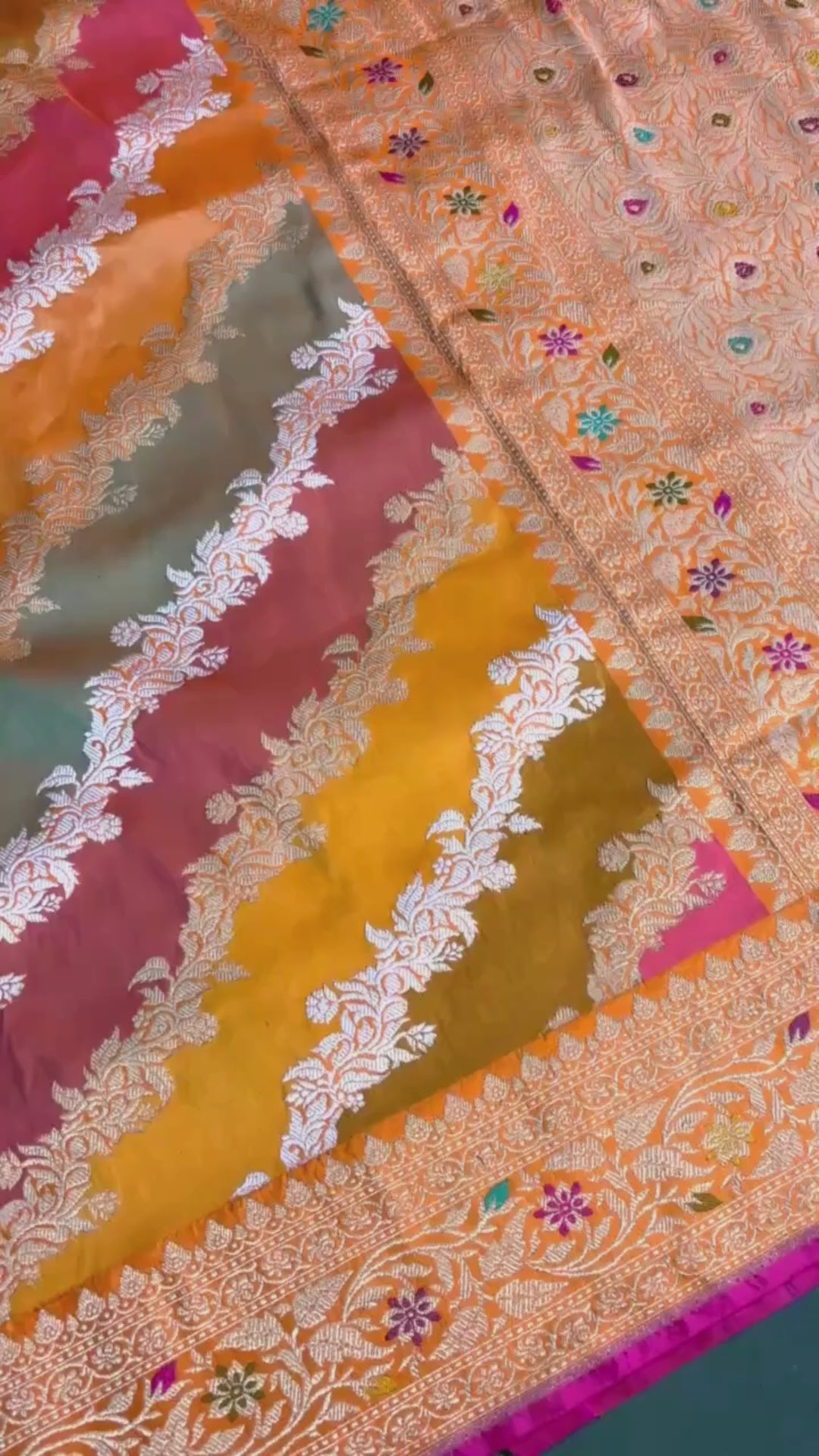 Founder Choice 062: Premium Rangkat Pure Katan Silk Saree with Sona Rupa Zari &amp; Meenakari Work | Silk Mark Certified