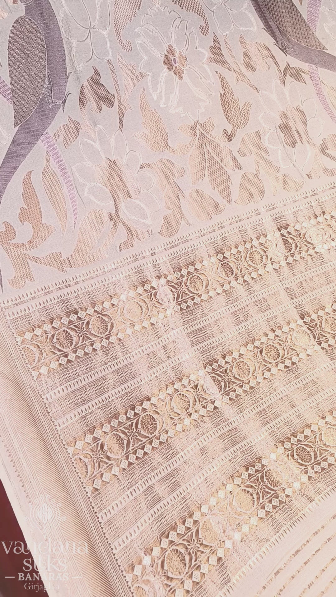 "VIRASAT 274" Pure Banarasi Pashmina Silk Saree Meenakari With Kadwa Work (Customized Color)
