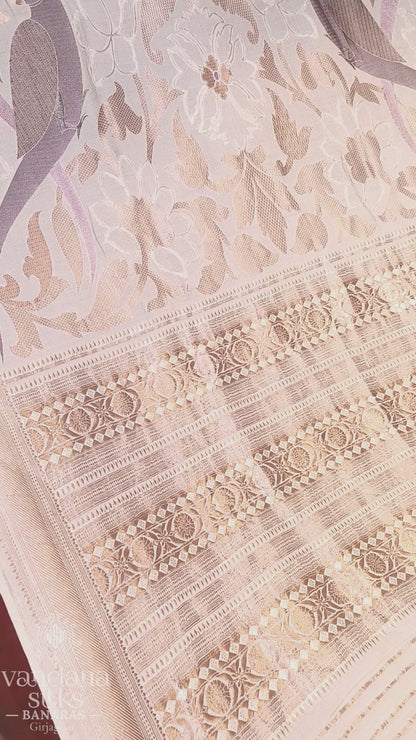 "Virasat 274" Banarasi Pashmina Silk Saree Meenakari With Kadwa Work (Customized Color)