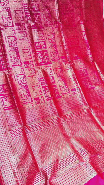 "Virasat 271" Banarasi Uppada Silk With Brocade Traible Motive Saree