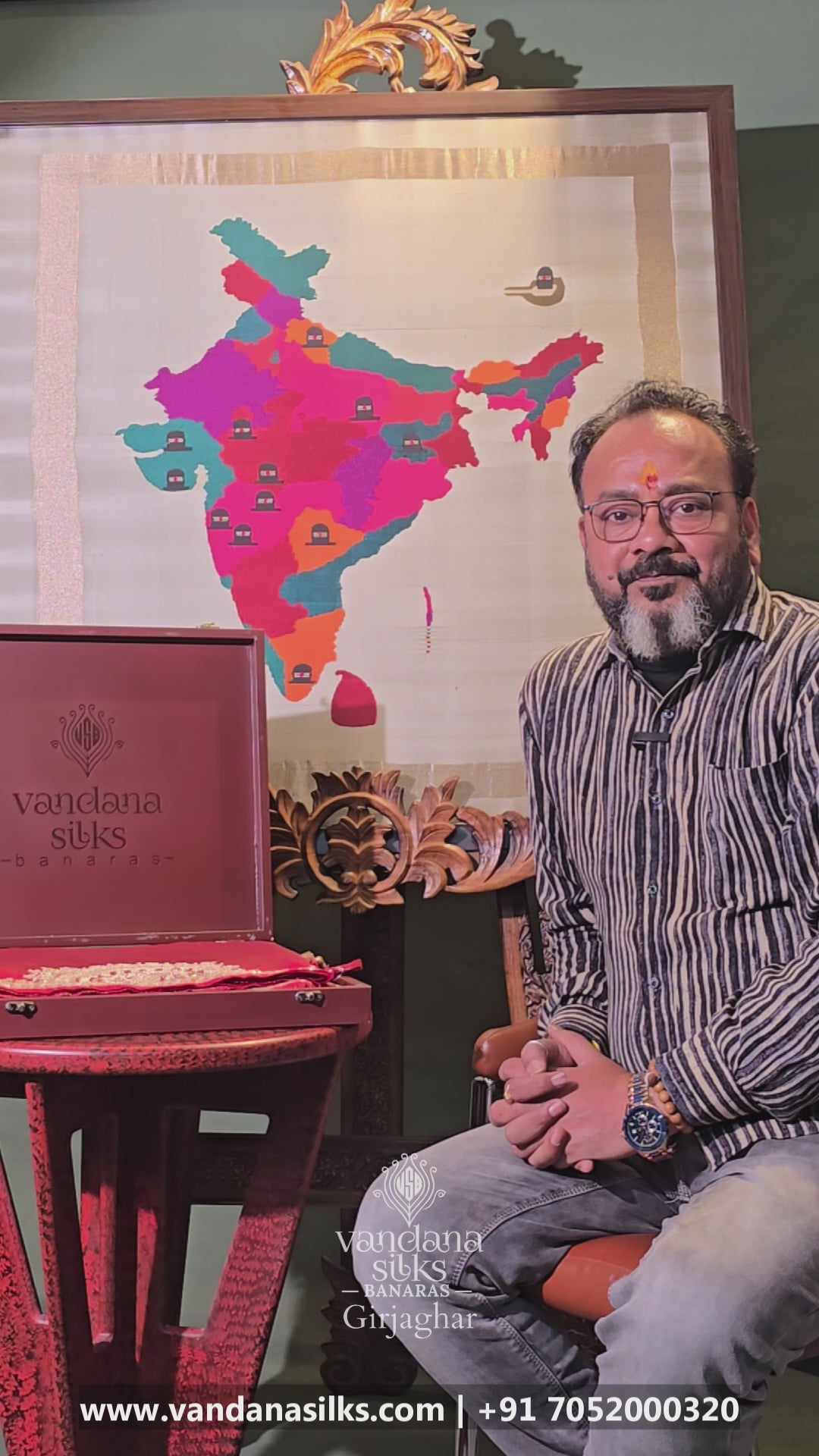 Founder Choice 046: Deep Red Pure Silk Designer Saree with Zardozi Gota Patti Fine Work Silk Certified