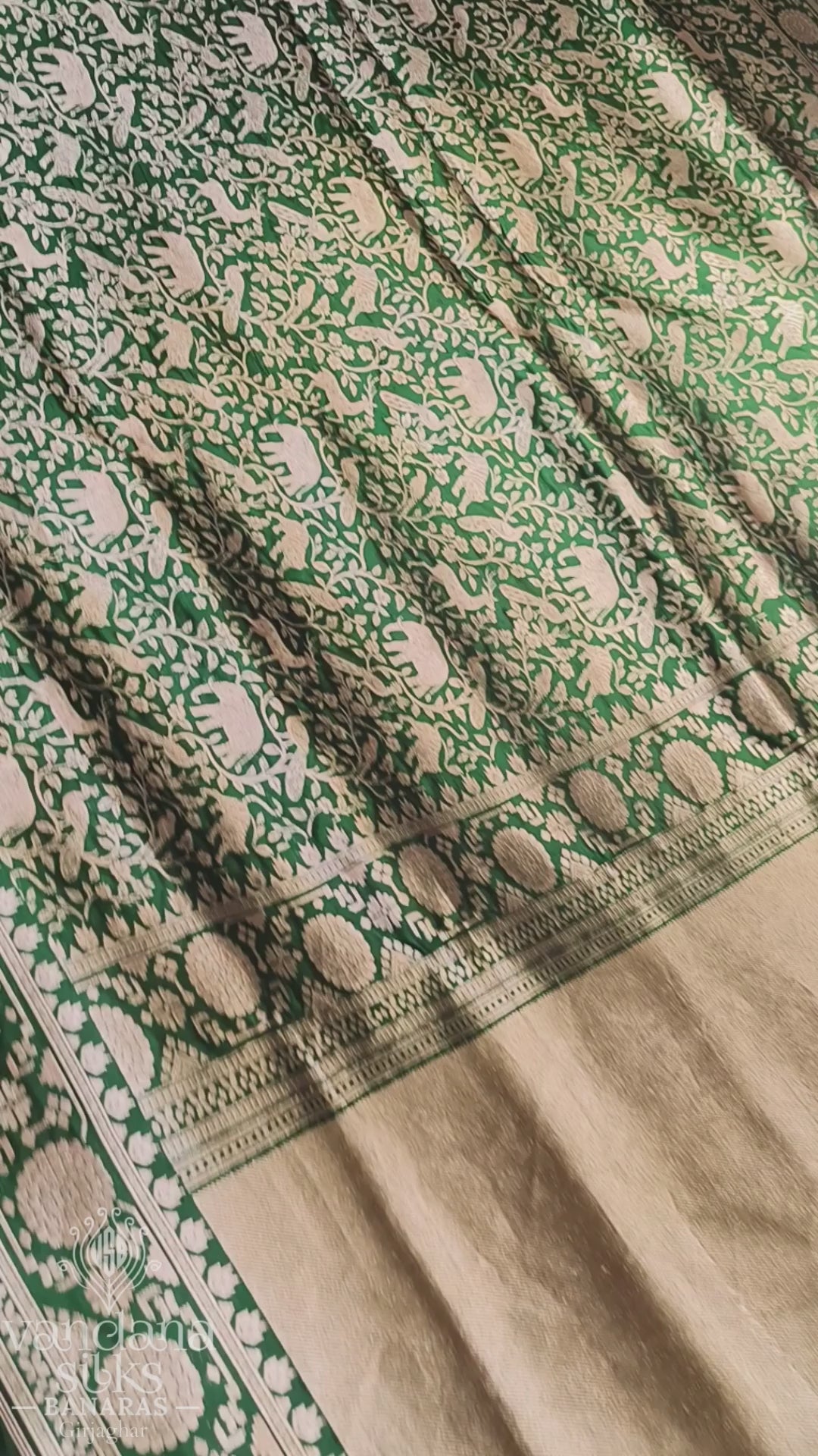 "VIRASAT 265" Banarasi Pure Brocade Zari Shikargah Silk Saree