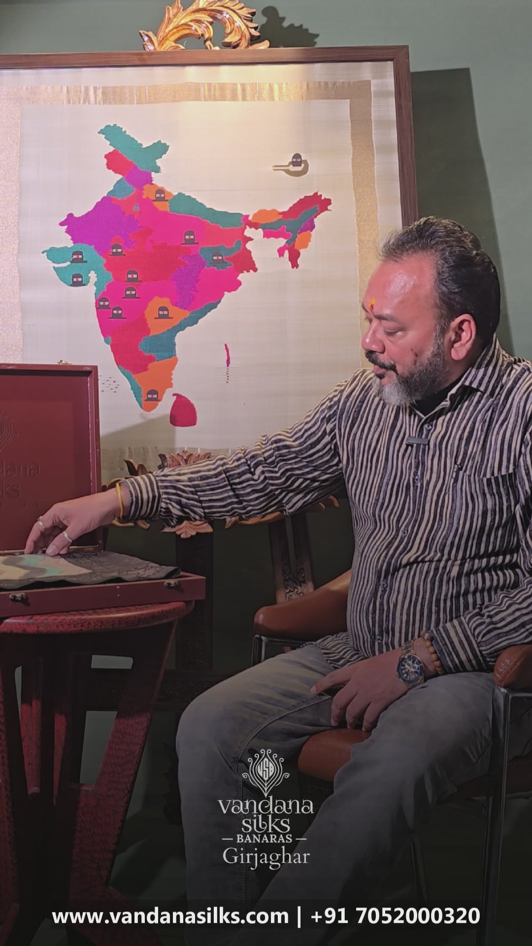 Founder Choice 025: Celebrity Choice Pure Silk Rangkat Zig-Zag Saree with Silver Zari Border &amp; Palla | Silk Mark Certified