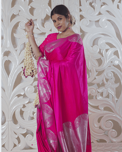 Pink Pure Banarasi Saree