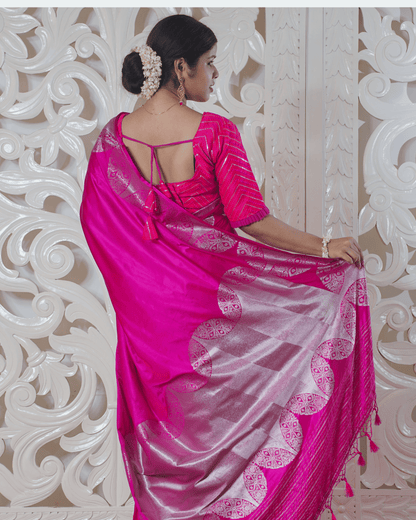 Pink Pure Banarasi Saree