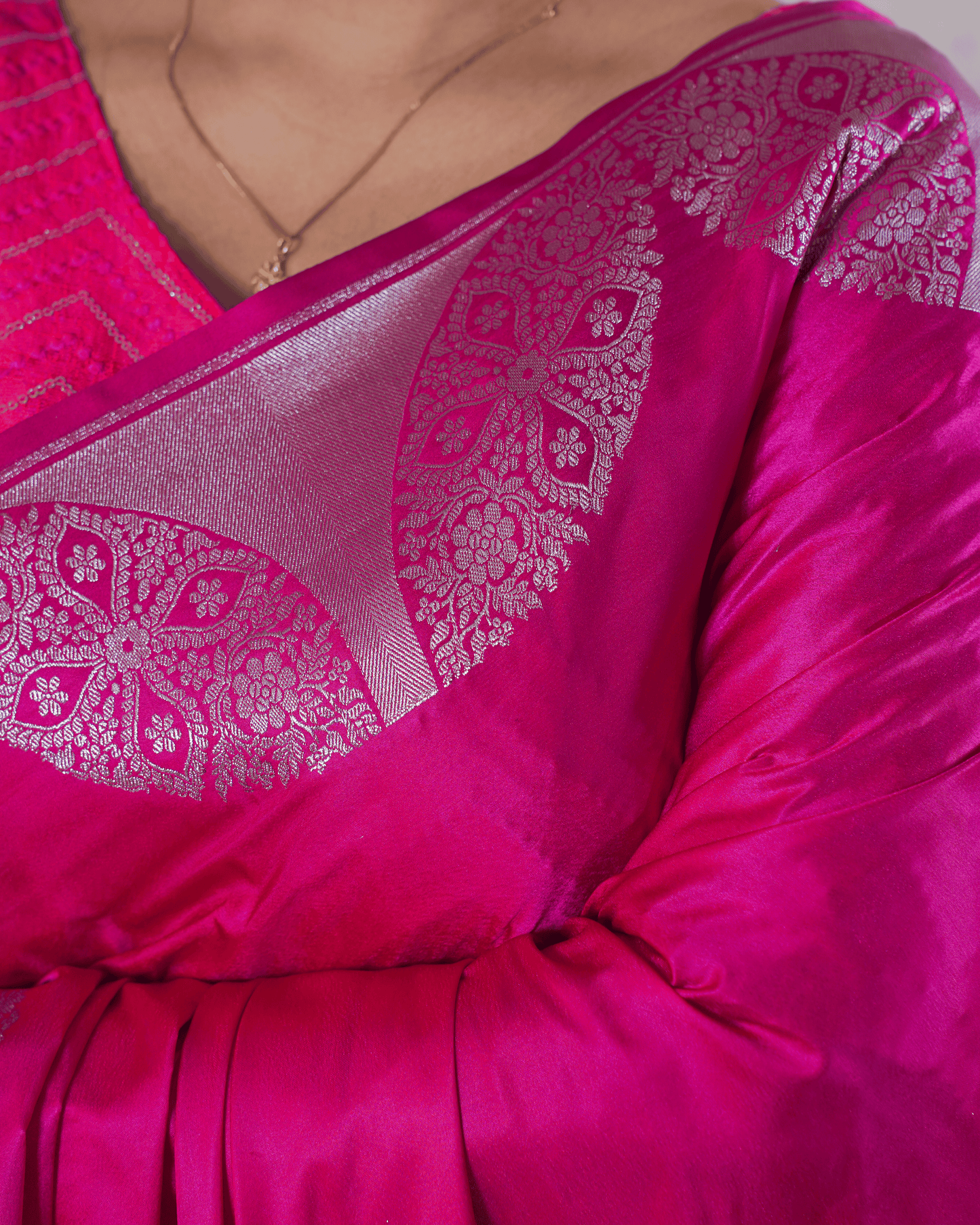 Pink Pure Banarasi Saree